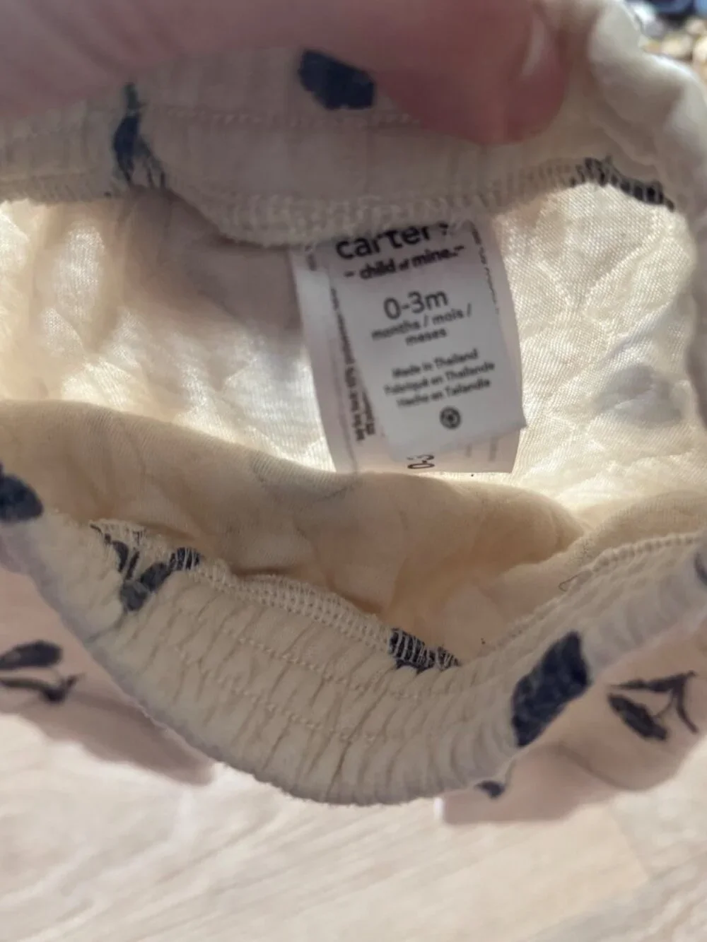 Carter’s Baby Quilted Floral Sweatshirt & Jogger Set 0-3 Months Cream Navy